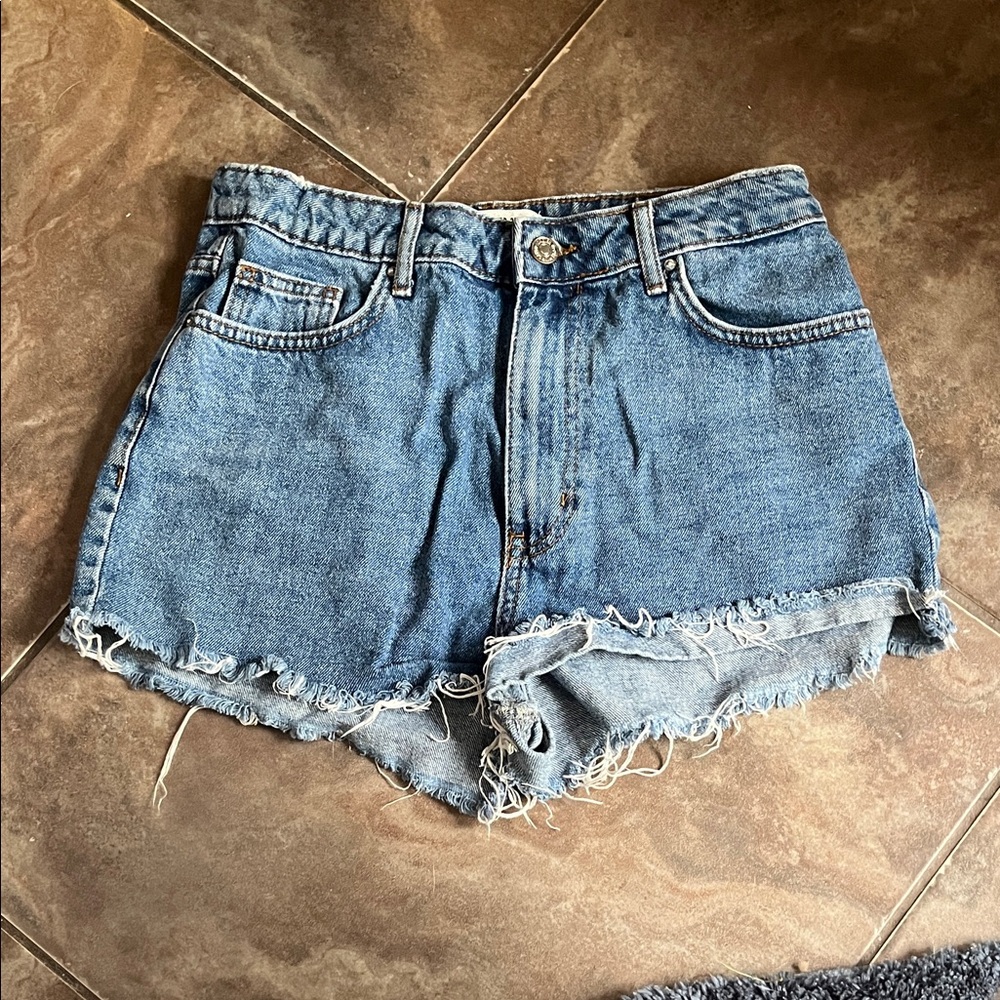 Forever 21 Distressed Blue Jean Shorts